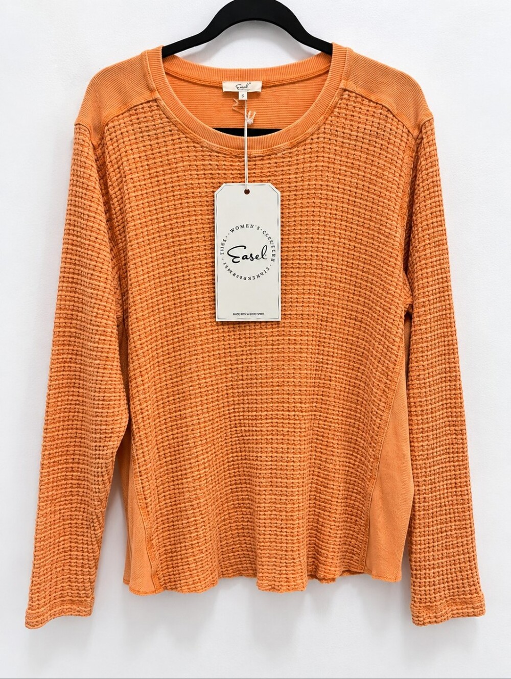 Easel Waffle Knit Mixed Texture Top – Size Small NWT